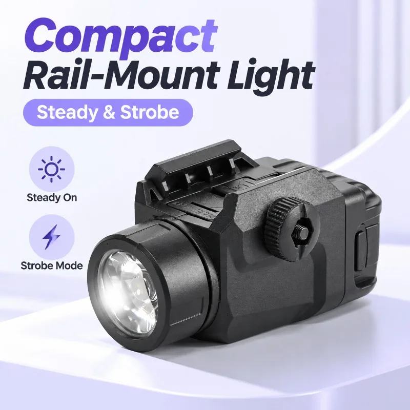 Lightweight Rail Mount Lighting Model, Constant & Flash Light Function, Battery Powered Decorative Accessory