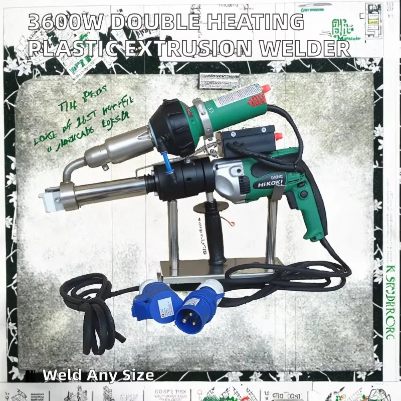 3600W Double Heating PPR PP Hand Plastic Extrusion Welder HDPE Welding Gun