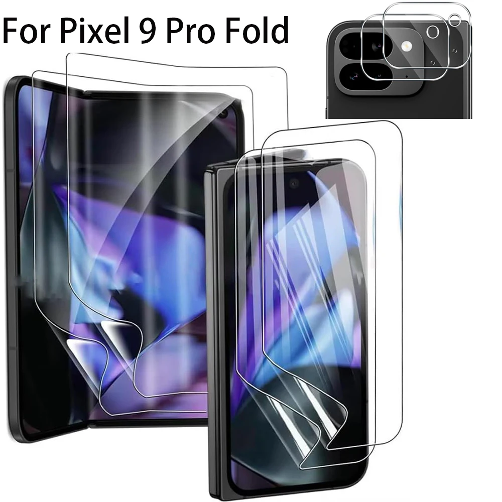 6IN1 Hydrogel Screen Protector for Pixel 9 Pro Fold 5G Soft Film for Google Pixel9 Pro Fold Camera Lens Protector