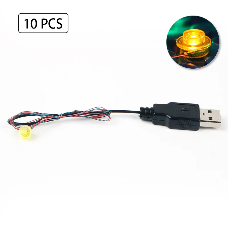 10 Buah 1*4 MOC Blok Bangunan LED DIY Kit Lampu Elektronik Konstruktor Jalan USB Port Model Mainan Set Suku Cadang Teknik