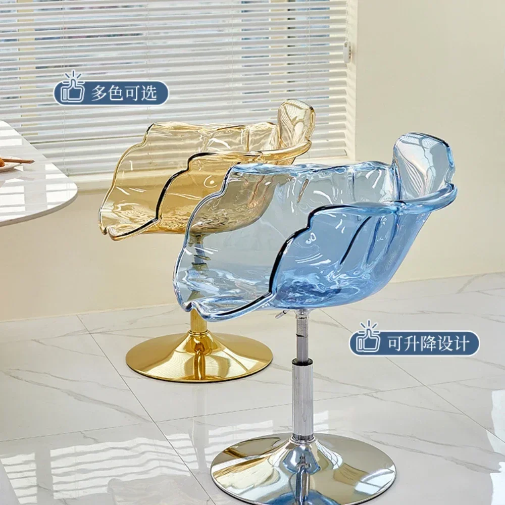 Nordic designer petal  Lifting dining Living room desk Light luxury transparent chair