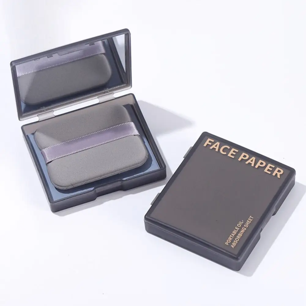 ورق منعش لامتصاص زيت الوجه مع نفخة البودرة ومرآة أداة العناية بالوجه الناعمة للتحكم في الزيت ورق الوجه الصديق للبشرة