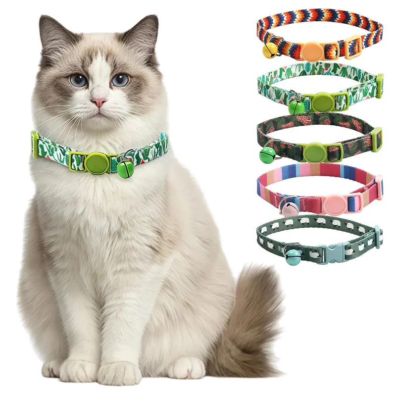 Coleira Fofa para Gatos, Coleira de Segurança para Gatinhos com Sino, Coleiras Ajustáveis e Macias para Gatos Pequenos, Produtos para Animais de Estimação, Colar Decorativo