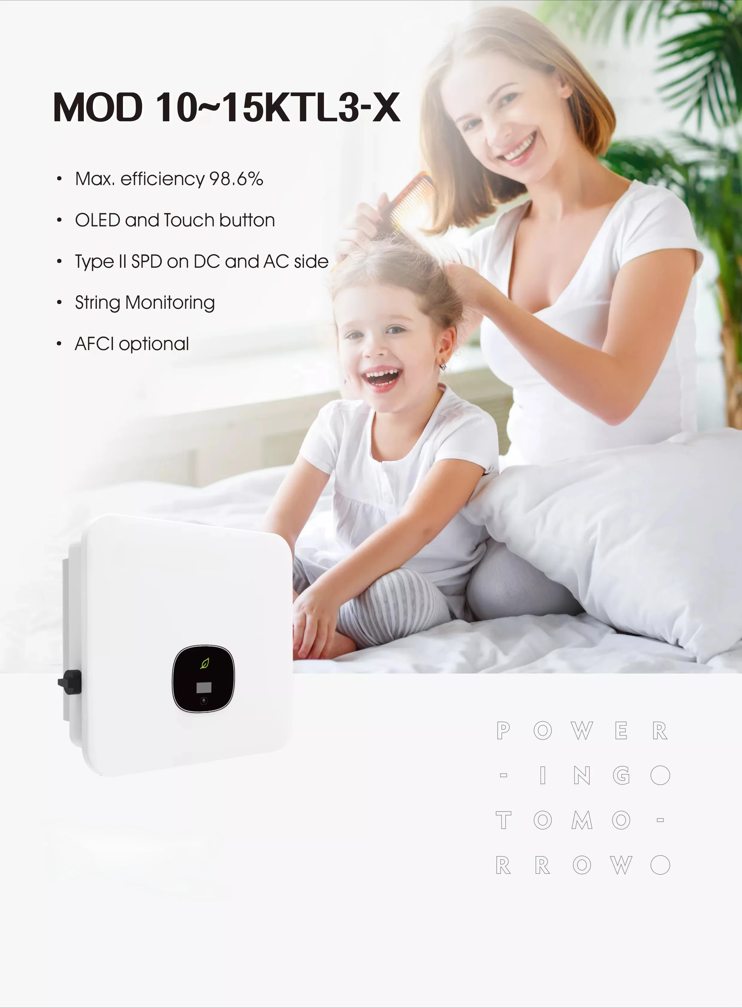 10KW 15KW 20KW 25KW Hybrid on Grid Solar Inverter MOD 10KTL3-X Grid Tie Three Phase Inverter with 2