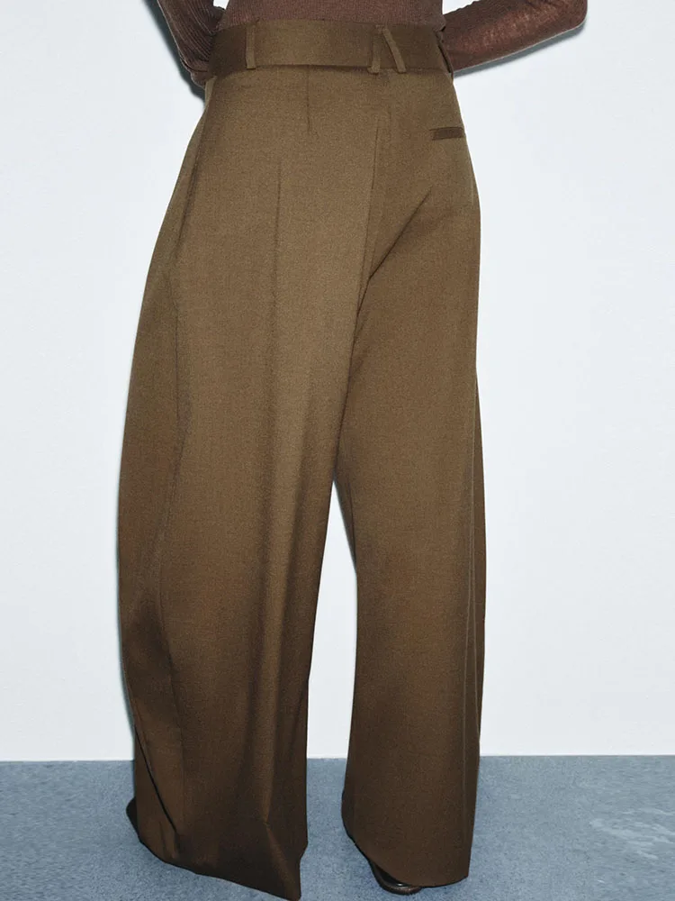 

High-End Women's Winter Wide Leg Pants Loose Fit Pleated Trousers New Arrival Comfortable Long Pants Ethnic Chinese Sle