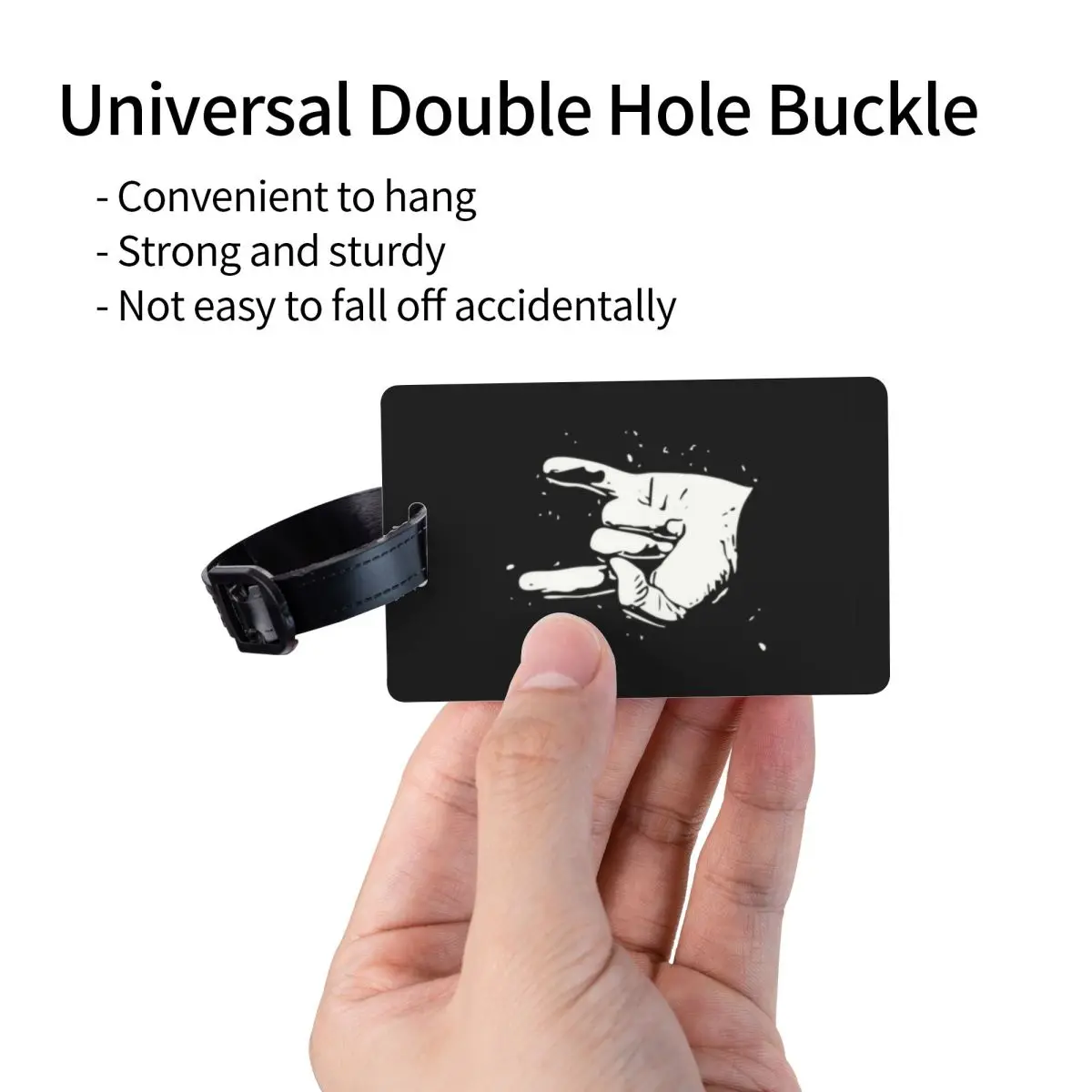Custom Heavy Metal Rock Luggage Tag With Name Card Musician Music Lover Privacy Cover ID Label for Travel Bag Suitcase