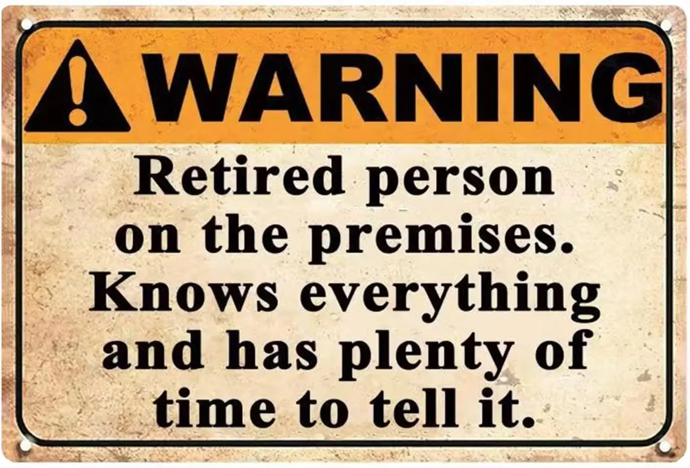 Funny Retirement Gifts For Men, Humorous Retired Gift Funny Warning Signs Yard Metal Tin Sign Dad Joke Patio Gifts, Retired Pers