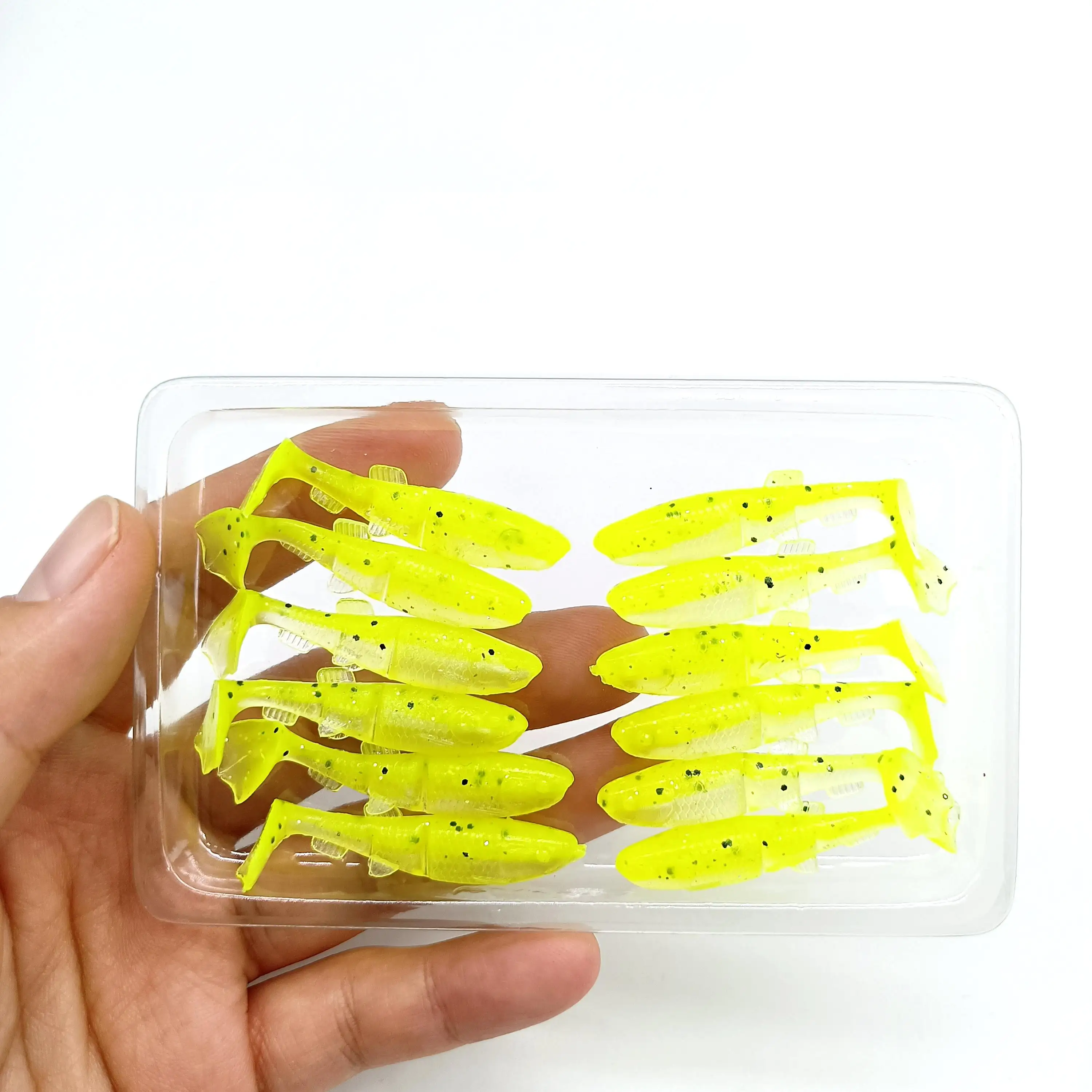 DUODUOYU 12PCS Mini T-Schwanz Weiche Angeln Locken 1g/40mm PVC Kleine Fisch Silikon Swimbait wobbler Für Hecht Bass Shad Angelgerät – Detail 9