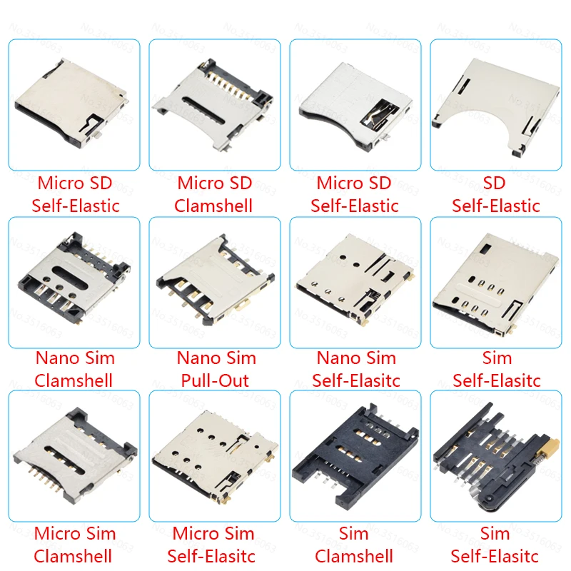 2/5/10 sztuk Mini/Micro/Nano SD/uchwyt na kartę SIM 6/7/8/9/10Pin gniazdo SIM złącze wtykowe Push/samelastyczne/pop-Up/rozkładka/wyjście