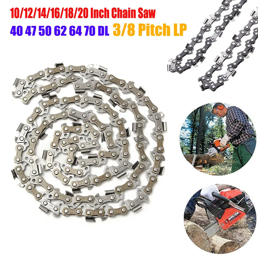 Aço Chainsaw Chains Substituição Pitch lp Logging Saw Chain Elétrica Chainsaw Acessório 10 12 14 16 18 20 1pc