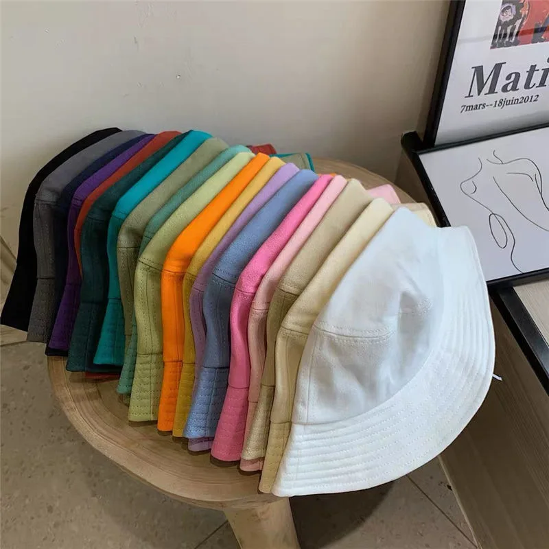 

Dopamine Korean-Style Pastel-Colored Boater Hat Solid-Color Sun-Protective Bucket Hat Lightweight, Elegant Sun Hat