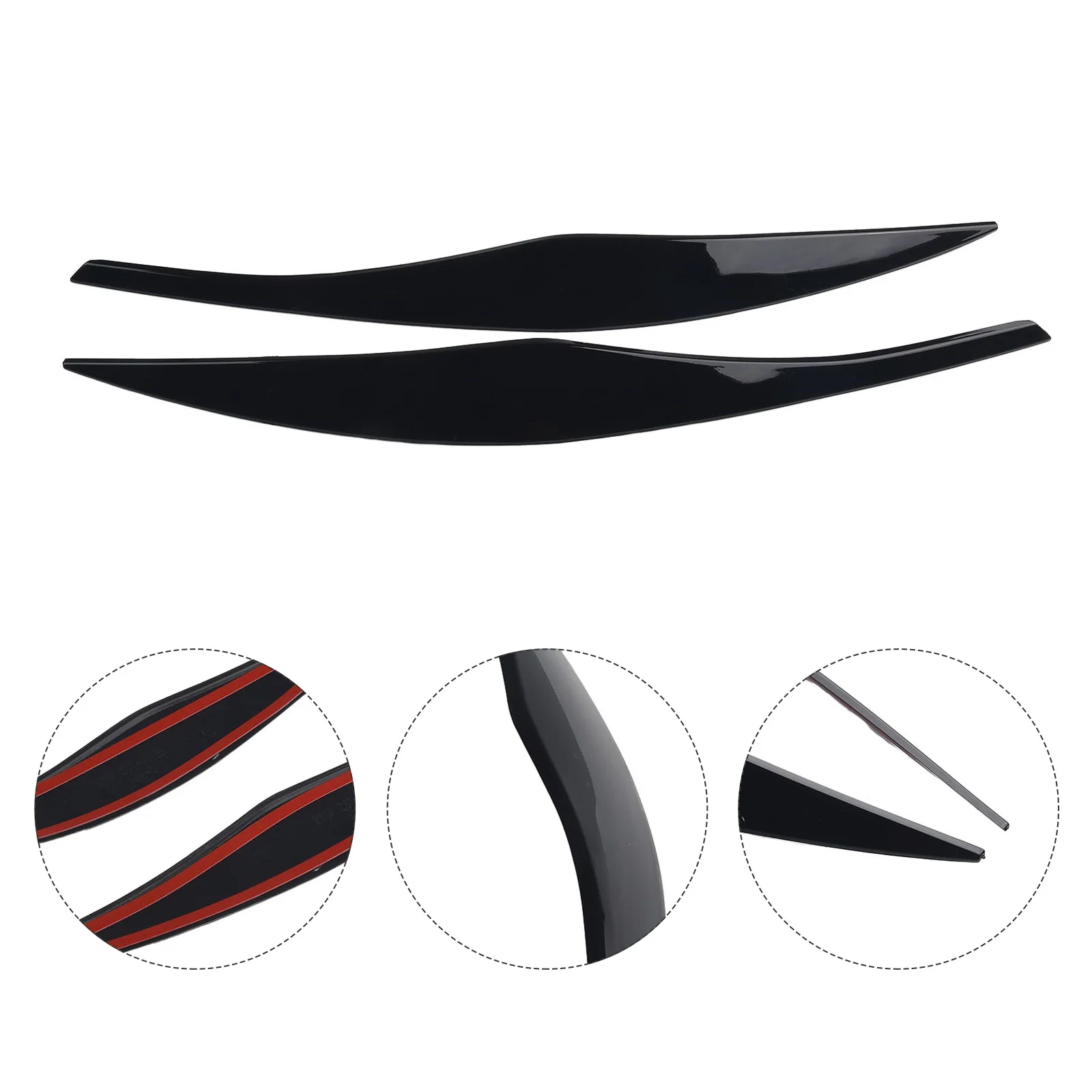 

2Pcs Car Front Headlight Eyebrows Eyelid Cover Trim For BMW 3 Series E90 E91 2005-2011 Black Carbon Fiber Pattern Car Styling
