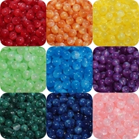 50Pcs 8mm Random Multicolor Resin Fine Glitter Beads Vitality Unique Acrylic Round Loose Beads Handmade DIY Jewelry Making