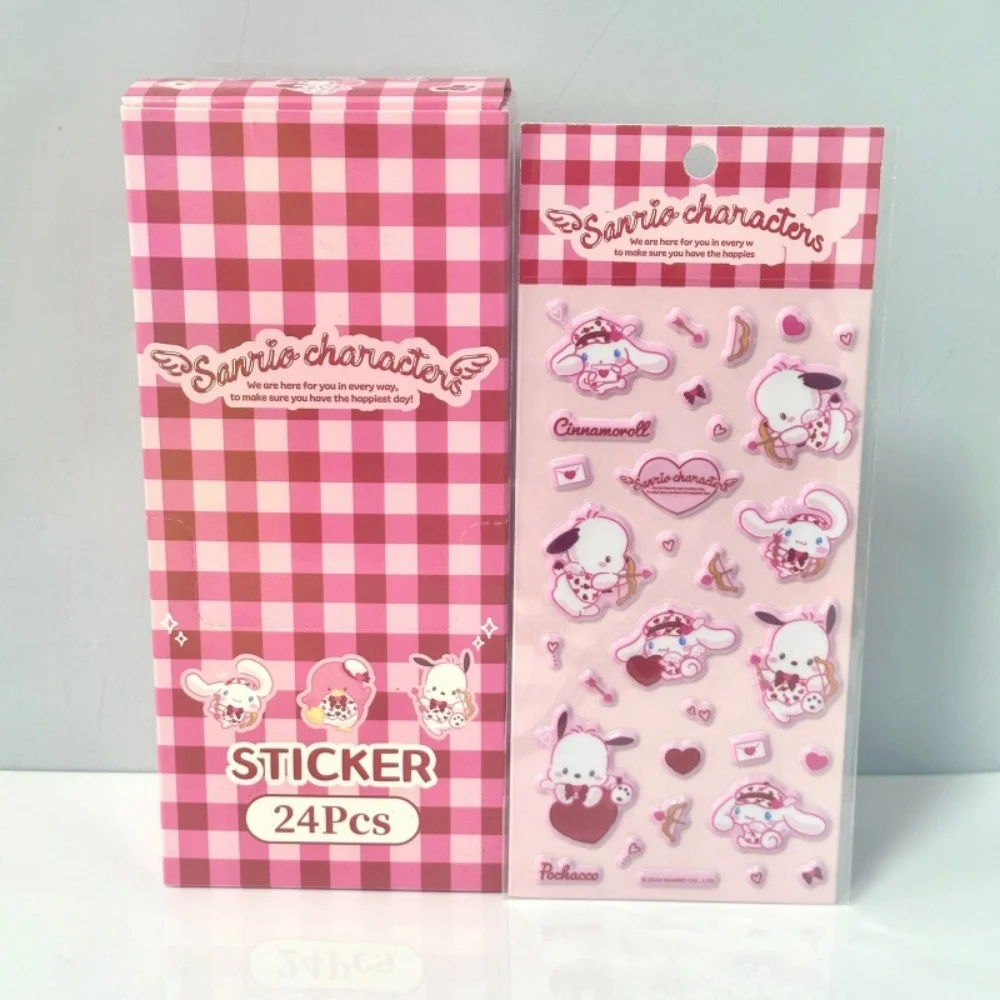 Genuine Cinnamoroll My Melody Sanrio 3D Bubble PVC Journal Stickers Kuromi Cute Stickers for Girls Women Scrapbooking Gifts