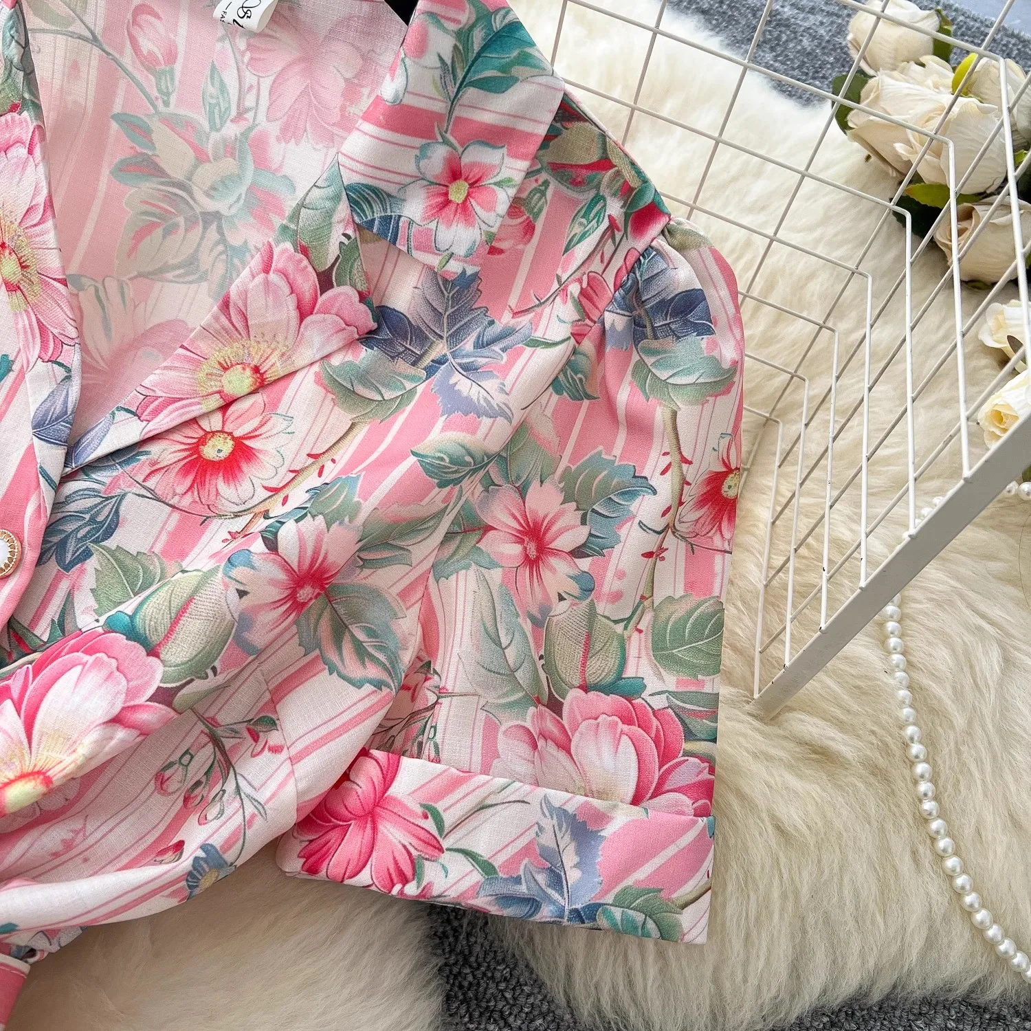 Verão férias flor boho robe vestido feminino manga curta entalhado cinto a linha praia festa vestido pérolas botões até maxi roupas