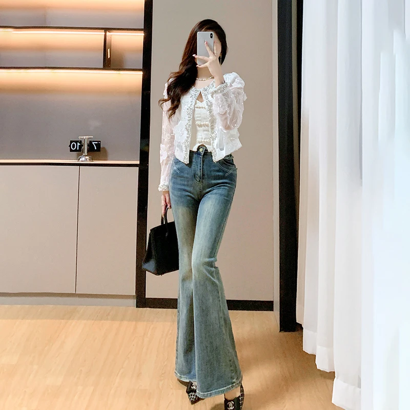 

Легкий роскошный жакет с бисером и ажурным плетением для женщин, лето 2025, из полиэфирного волокна, с защитой от УФ-излучения, новый китайский стиль