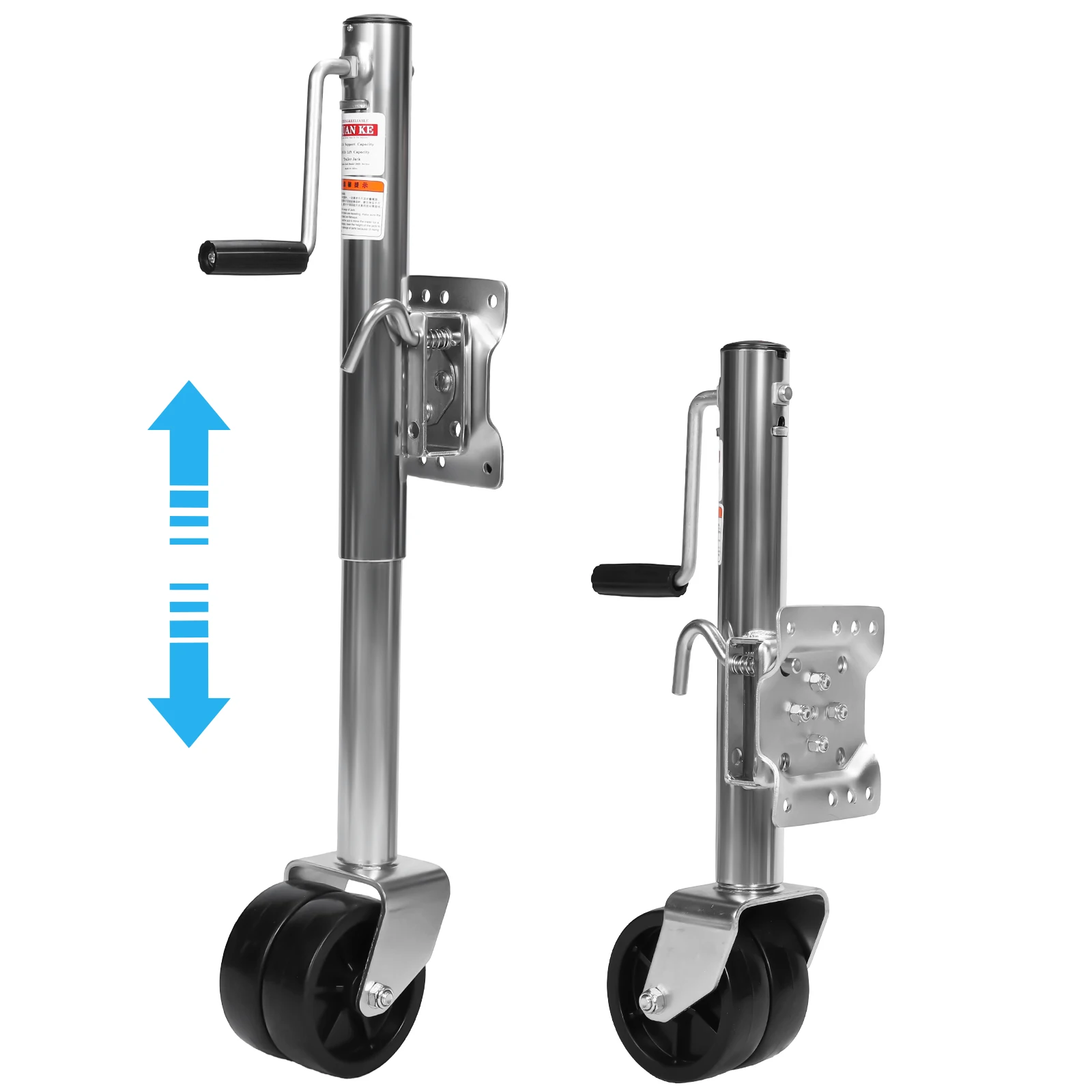 

2000 Lbs Trailer Jack with Dual Wheel 10 Inch Lift Heavy Duty Swivel Boat Jack Bolt-On Lift Roller Swivel Stand for RV