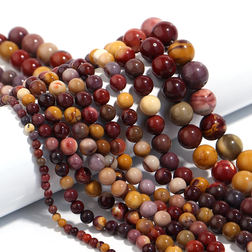 1 Strand Mookaite Gem Stone Beads Round Natural Stone Loose Spacer Beads For Jewelry Making DIY Necklace Bracelet Accessories