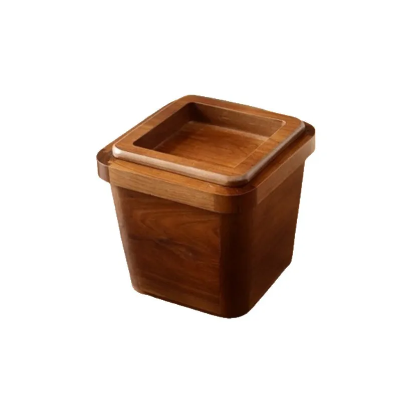 Black walnut Handmade work Desktop trash can All solid wood Internet celebrity Mini trash can Sundries cleaning and storage