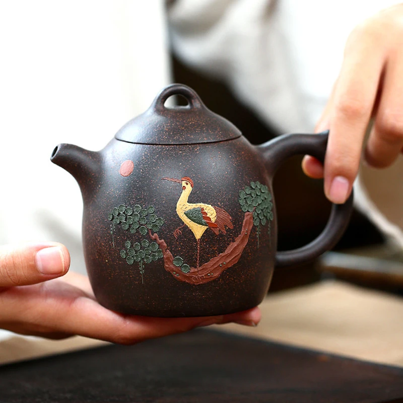 

350ML Yixing Clay Teapot Real Handmade Chinese Kettle 9-holes Filter Oolong Pu'er Teaware Kung Fu Zisha Teaset Safe Packaging