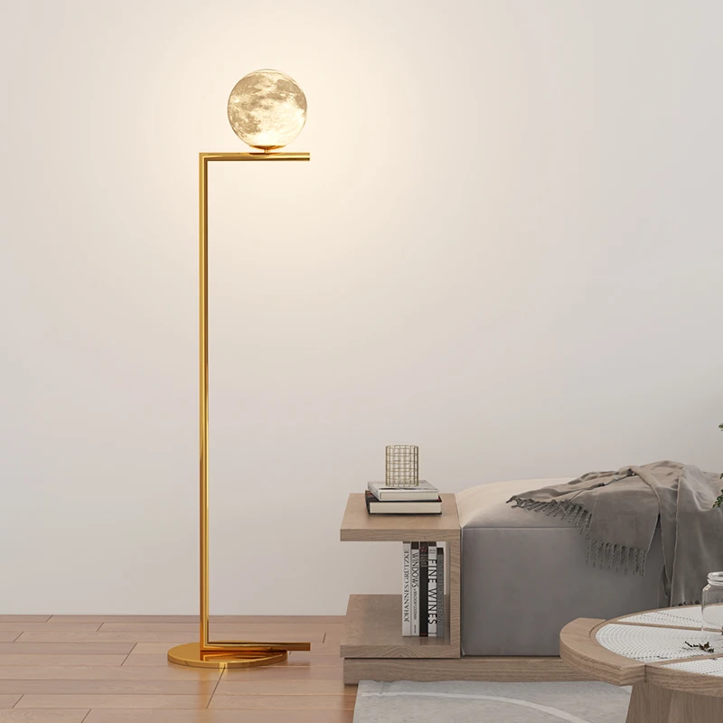 

Nordic glass ball floor lamp modern minimalist creative ball ins floor lamp bedroom Internet celebrity living room floor lamp
