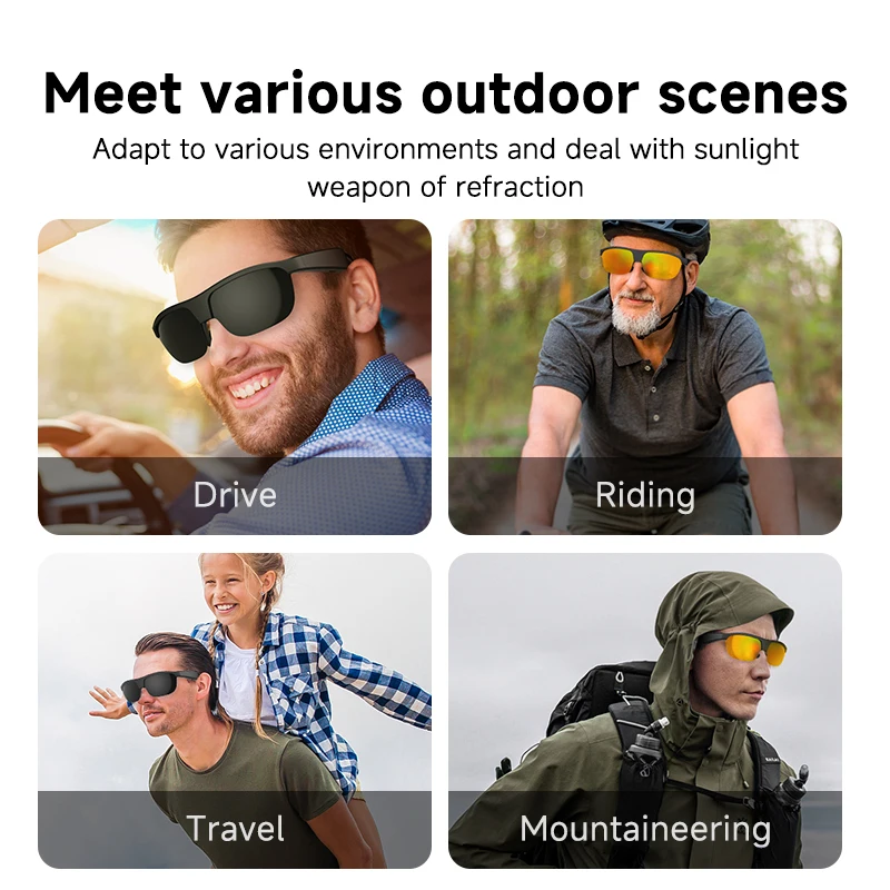 

Sports Glasses Voice Calls Waterproof Outdoors Men Women Fashion Sunglasses Blue Tooth 5.3 Earphones Glasses UV Resistant