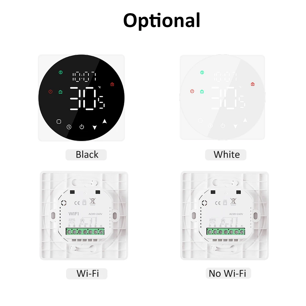 Tuya WiFi LCD Display Smart Temperature Controller 5A Touch Screen Water Heating Device Thermostat Weekly Programmable APP Remot