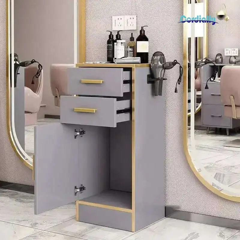 Wooden Hair Salon Beauty Trolley Cart Barber Shop Tool Storage Cabinet Spa Furniture Multifunctional