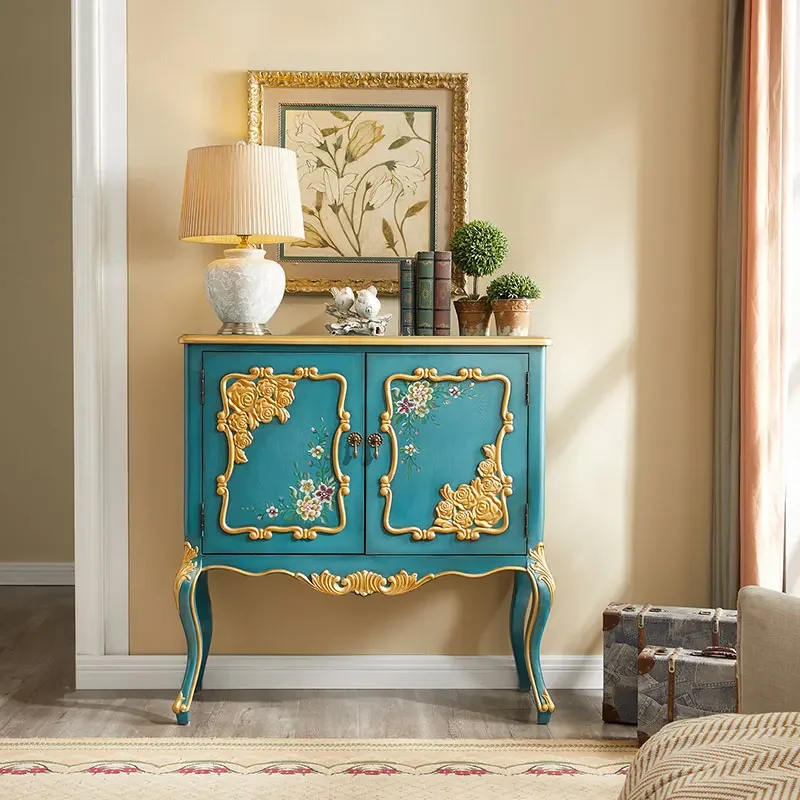 

Solid Wood Retro American Living Room Curio Cabinet
