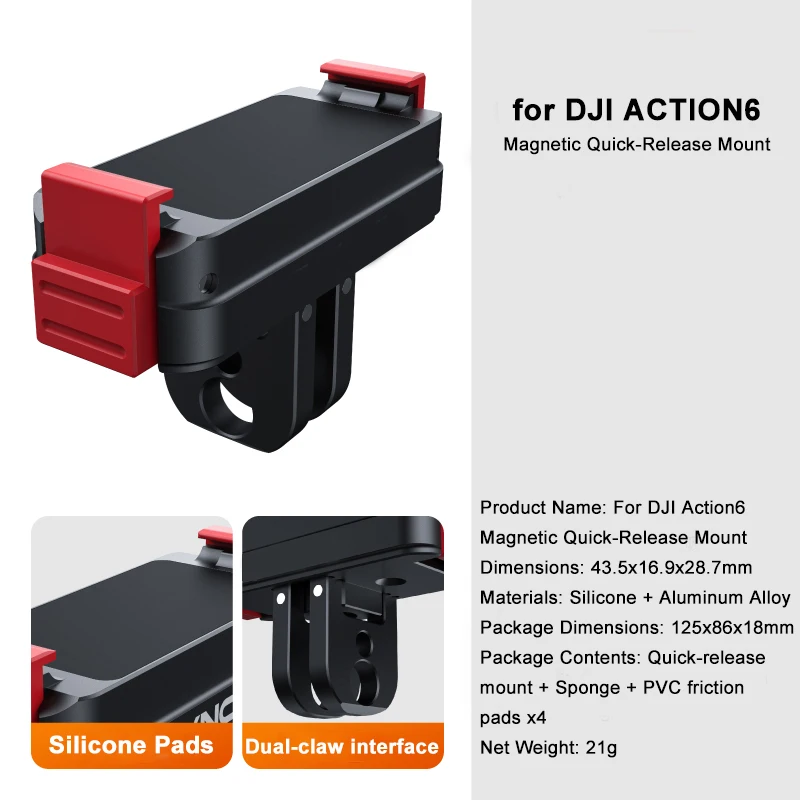 

Camera Magnetic Quick Release Adapter Mount for dji osmo action6 Camera , Camera Stand Mount Adapter for dji osmo action6