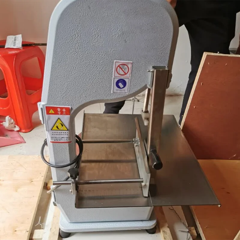 Commercial Electric Bone Saw Frozen Meat Cutter & Band Saw   Tabletop with Motor for Farm Use Chicken Fish Beef