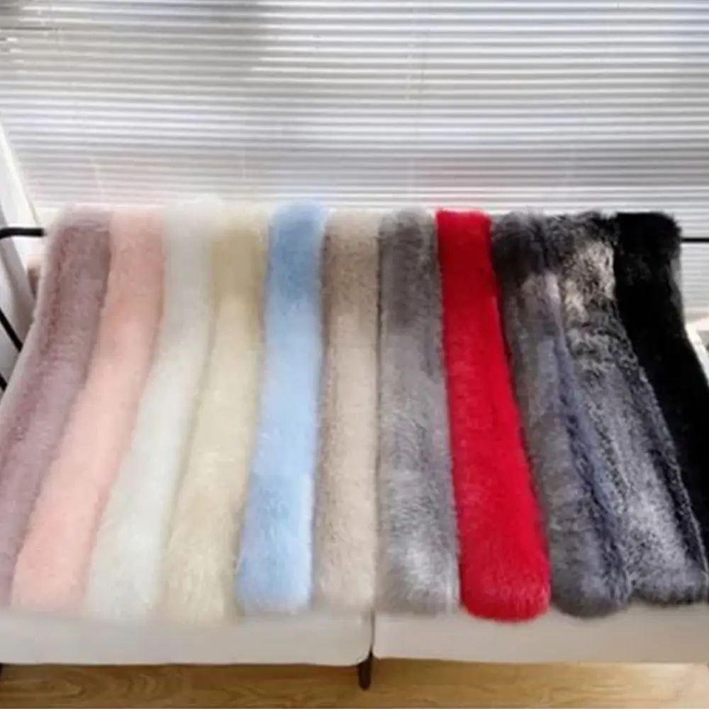 180cm Fake Fur Long Scarf Thick Fluffy Party Luxury Wraps Shawl Fur Decor Outdoor Ladies Neck Warmer Muffler For Women Men