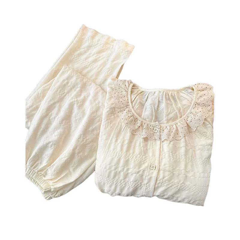 Fashionable and Fresh Women's Long Sleeved Long Pants Pajamas Spring New Cute and Sweet Girl Set Comfortable Student Home Clothe