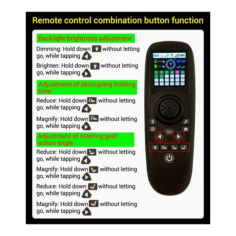 RX40G Wireless Remote Control Kit One-Hand Transmitter 12V 24V 50A Power Receiver Black Plastic For RC Tug Boat