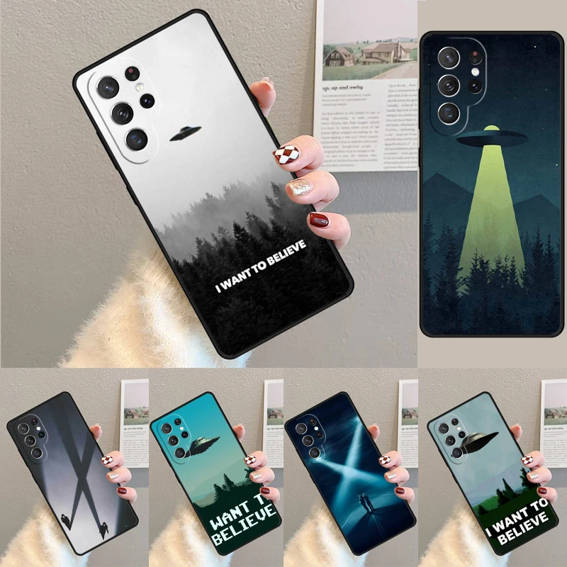 The X Files I want to Believe phone case Cover For Samsung Galaxy S24 Ultra S21 S22 Ultra S8 S9 S10E Note 10 Plus Note 20 FE S23