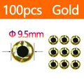 100 Piezas de Oro de 9.5mm