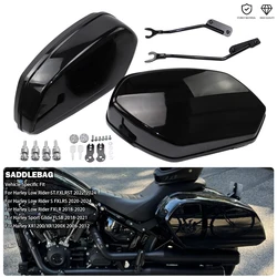 Quick-release Clam-shell Design Saddlebags - Vivid Black Fits For Harley Softail Low Rider S/ST FXLR Sport Glide FLSB 2018-2024