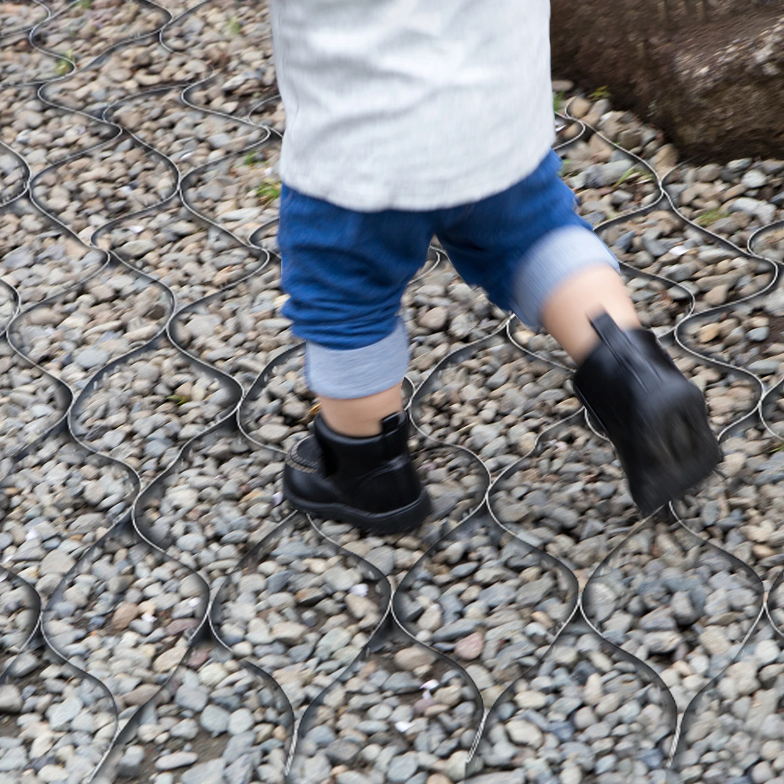 Griglia di stabilizzazione a terra con griglia geo nera spessa 4 pollici, geogramma in polietilene ad alta resistenza per vialetti, strade, parcheggi