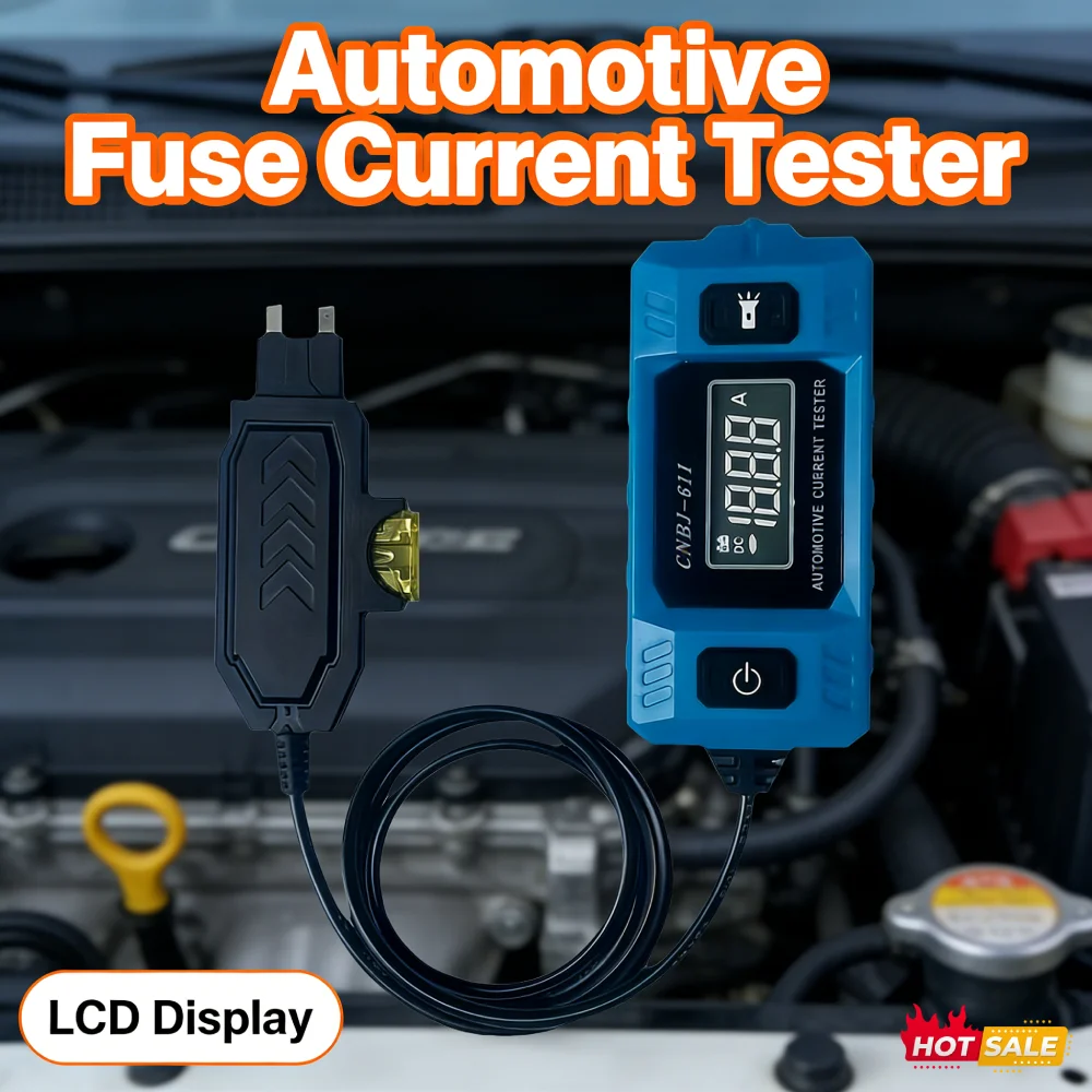 Automotive Fuse Current Tester LCD Display Car Fault Tester Max 48V Automotive Fuse Current Testing Tool High Precision