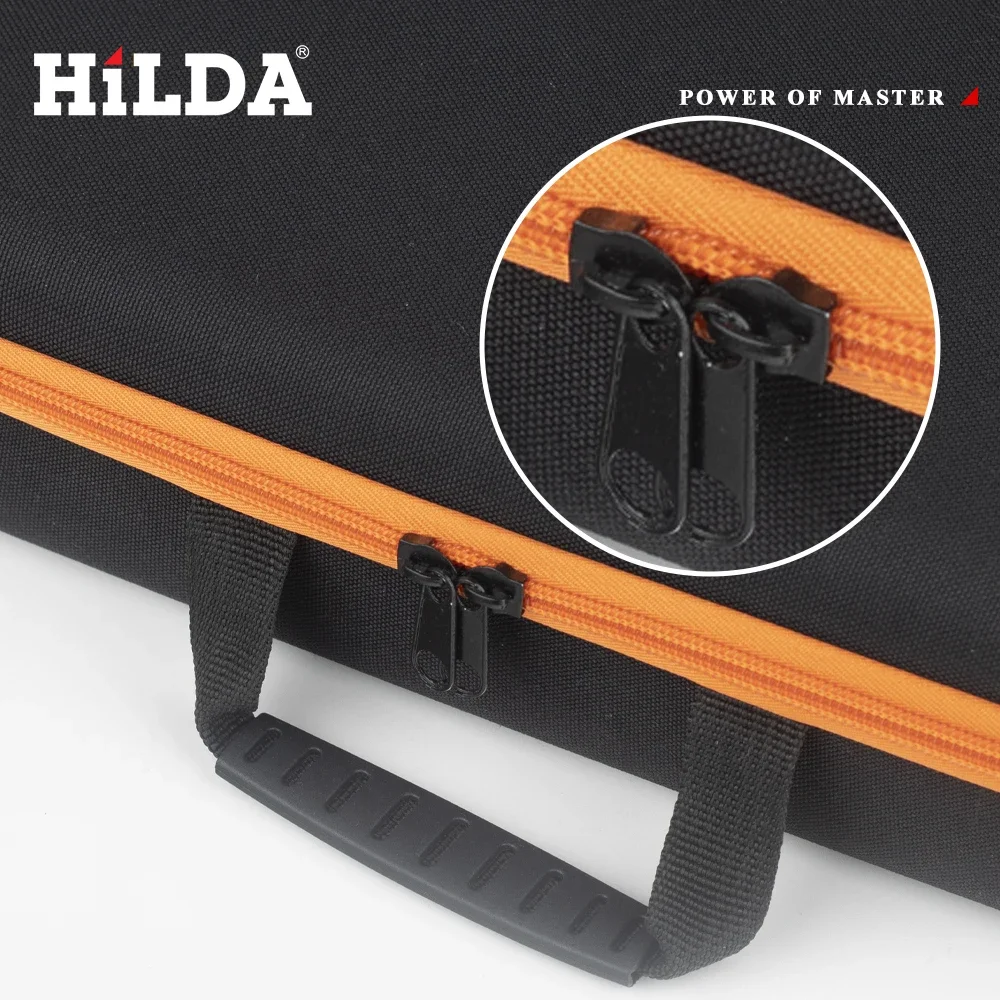 HILDA Large Capacity Tools Bag Tools Waterproof Tool Bags Electrician Hardware Tools Bag Black and Orange Multifunctional Toolki