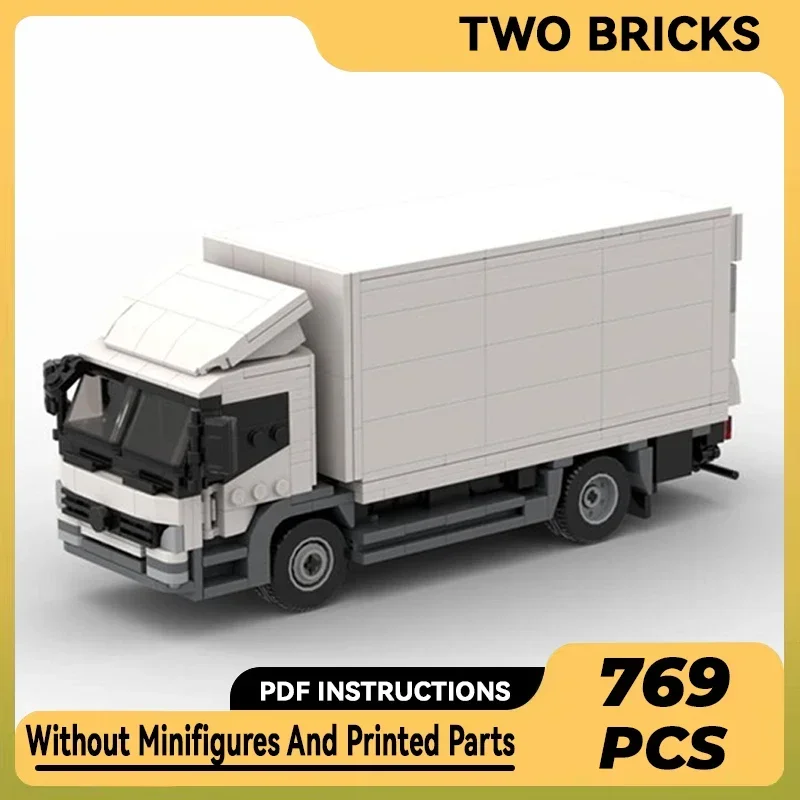 

City Transport Vehicles Model Moc Building Bricks White Cargo Truck Technology Blocks Gifts Christmas Toys DIY Sets Assembly