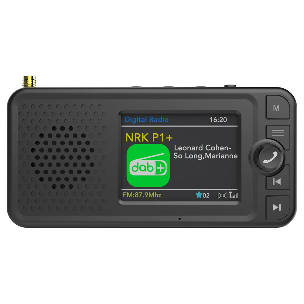 Stereo Digital Signal Antenna Broadcast Adapter with 2.4inch Screen BT 5.0 AUX FM Transmitter Car Supplies