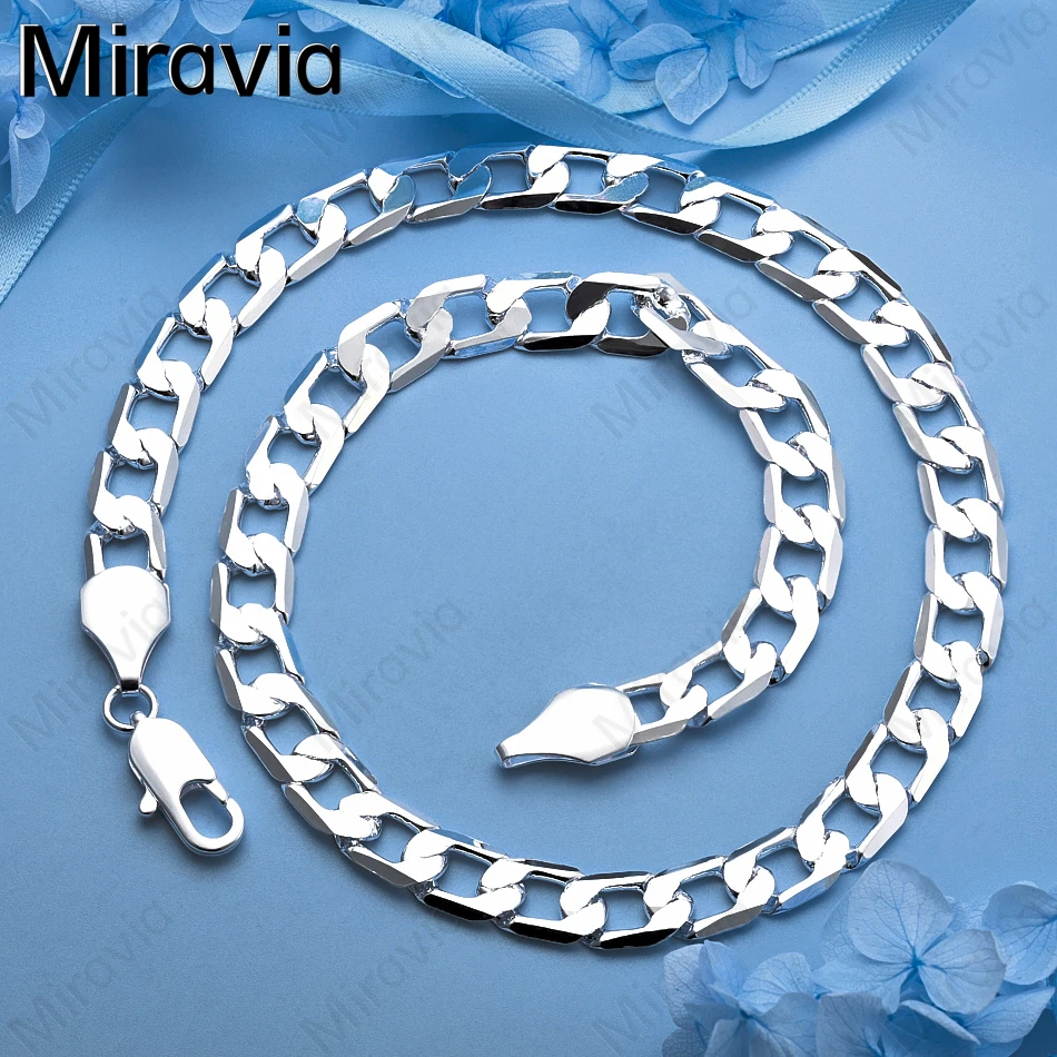 

Плоское ожерелье Miravia из стерлингового серебра 925 пробы 10 мм — уникальный подарок для женщин, универсальное для мероприятий и ювелирных изделий