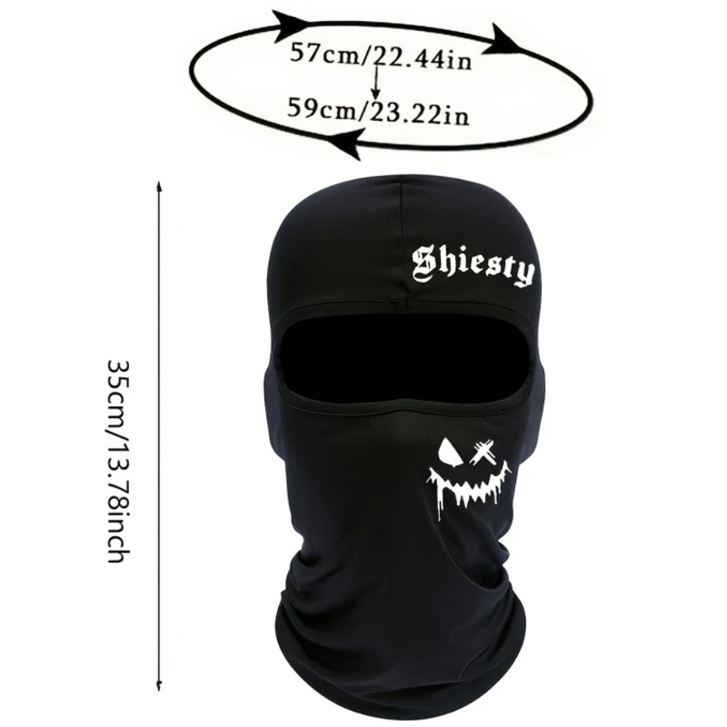 Balaclava Motorcycle Mask Fashionable Print Suitable Men Women Windproof Sun Protection Full Face Breathable Mask