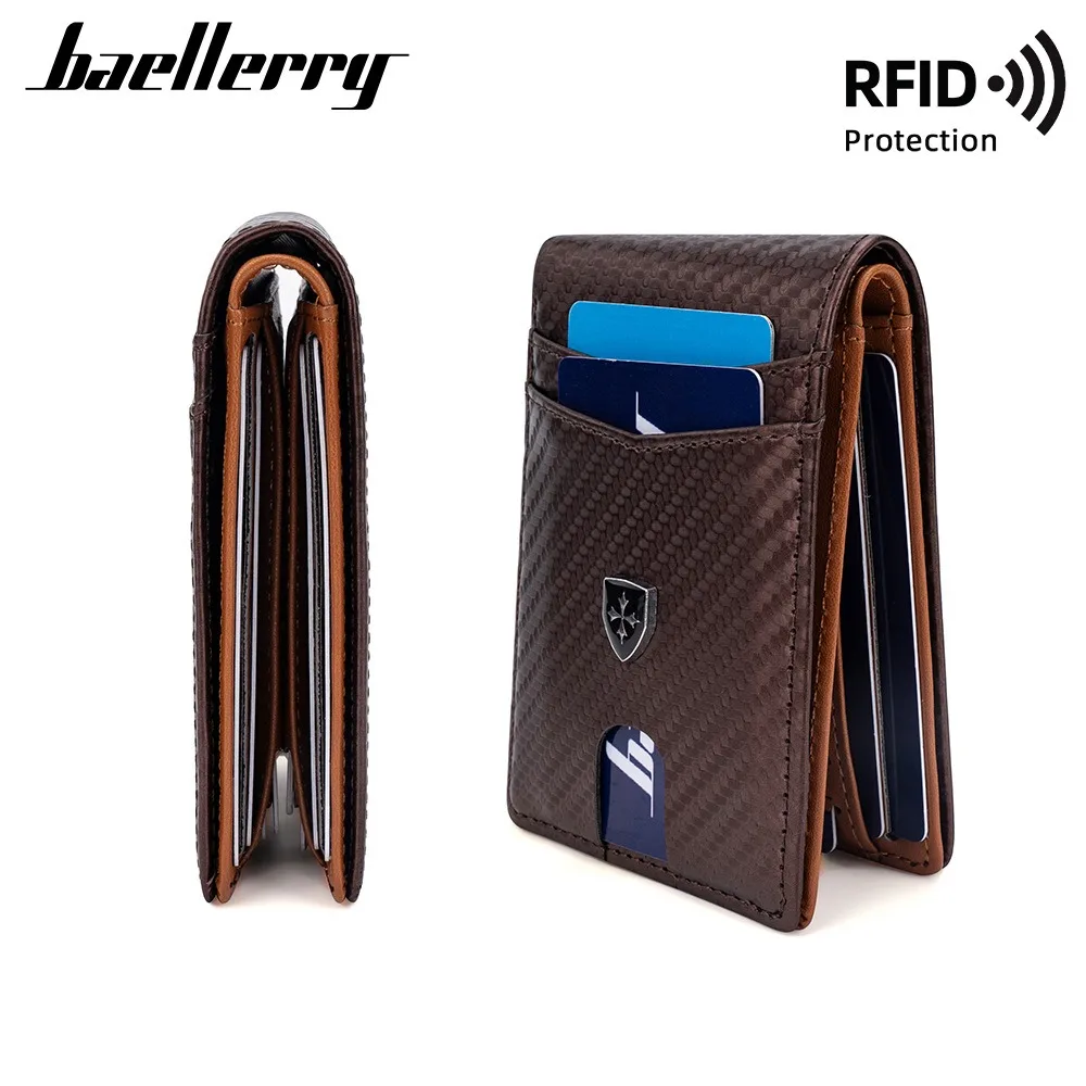 

Baellerry Executive Gift Мужской короткий кошелек Тонкий RFID-блокирующий слоты для нескольких карт из искусственной кожи Essential