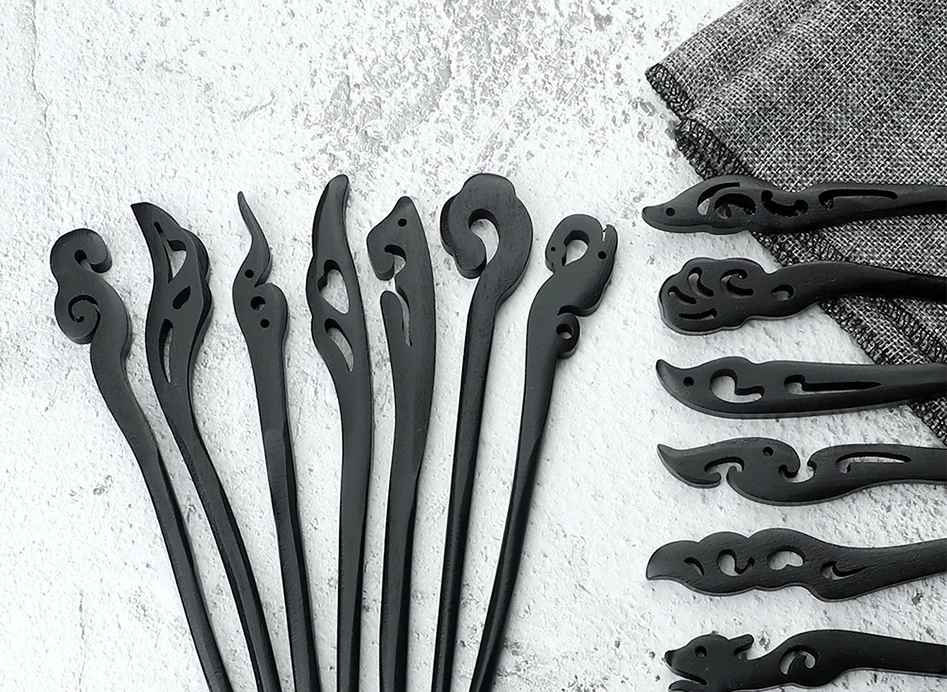Chinesische Königliche Holz Haar Clips Haar Stick Frauen Einfache Geschnitzte Holz Haarnadeln Mädchen Exquisite Frisur Zubehör Kopfbedeckung Geschenk – Detail 2
