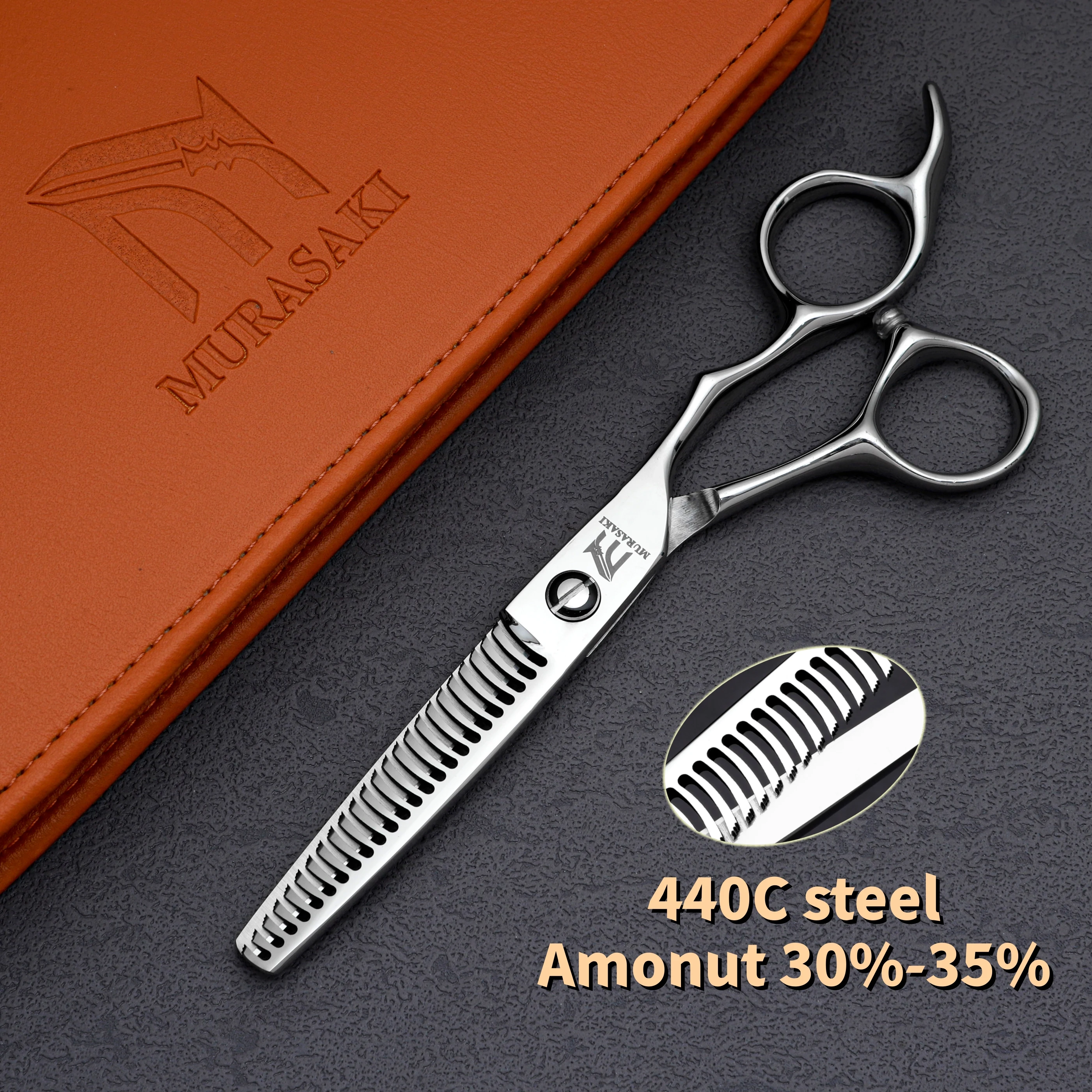 MURASAKI Professionelle Friseurschere, Friseurschere aus 440C-Stahl, 6-Zoll-Haarschneidewerkzeuge, hochwertiges Friseurzubehör – Detail 10