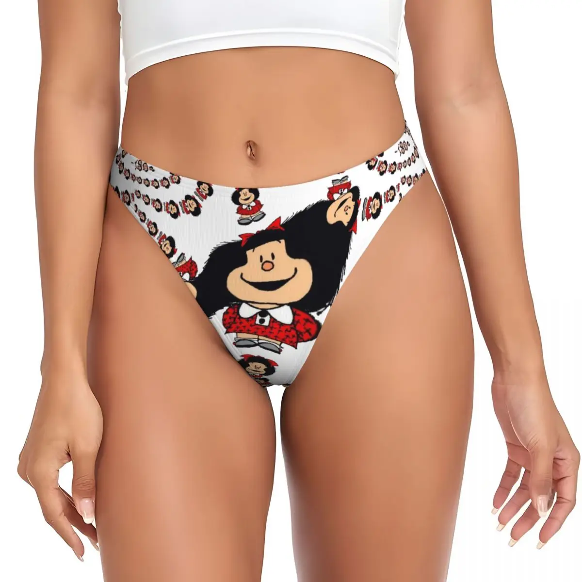 

Custom Cartoon Mafalda Star G-string Underwear Women's Breathable Stretch Thong Panties