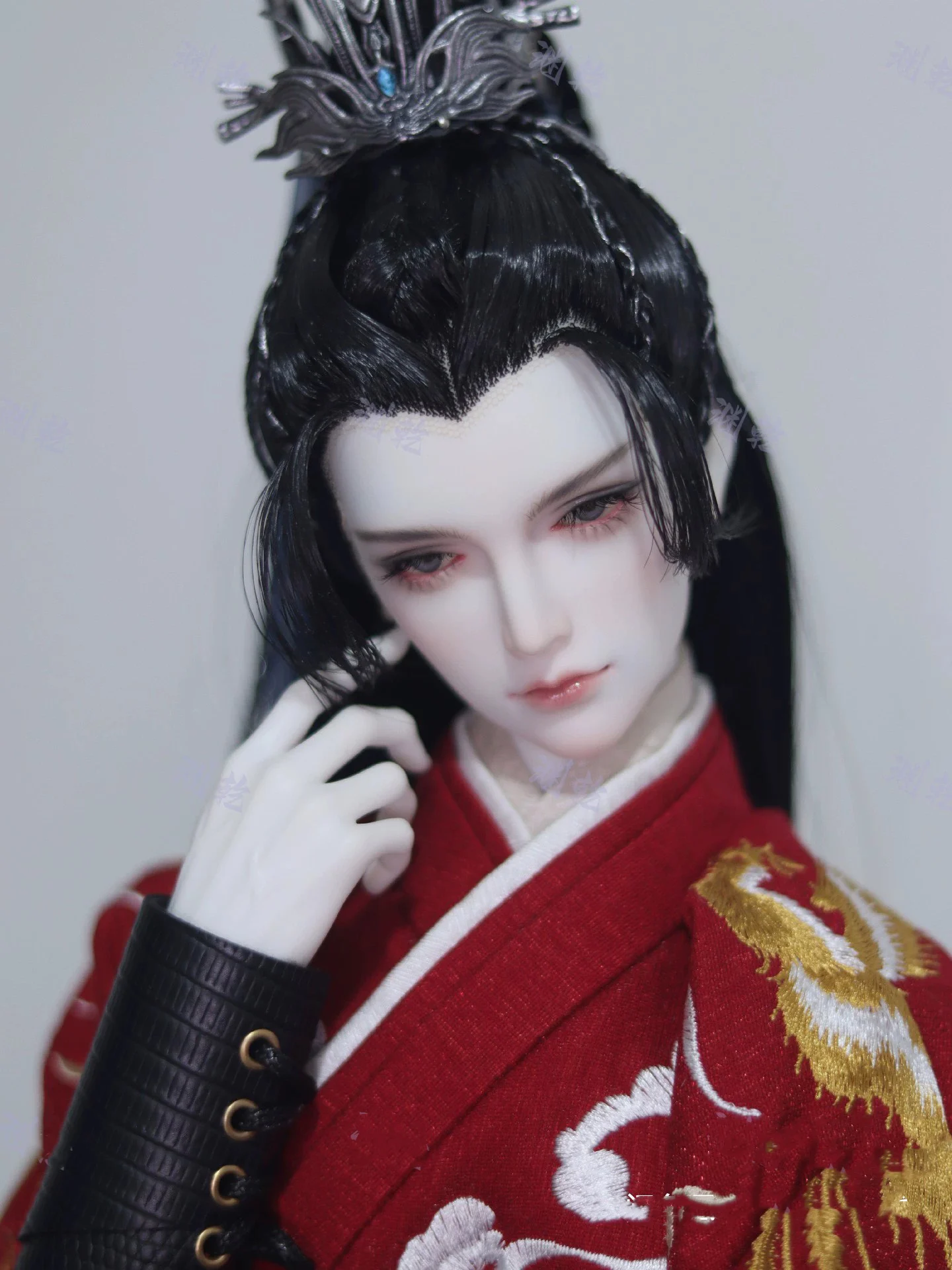 1/4 1/3 traje antigo boneca bjd peruca estilo hanfu retro cabelo longo samurai perucas para bjd/sd msd sd13 ssdf tio acessórios c2003