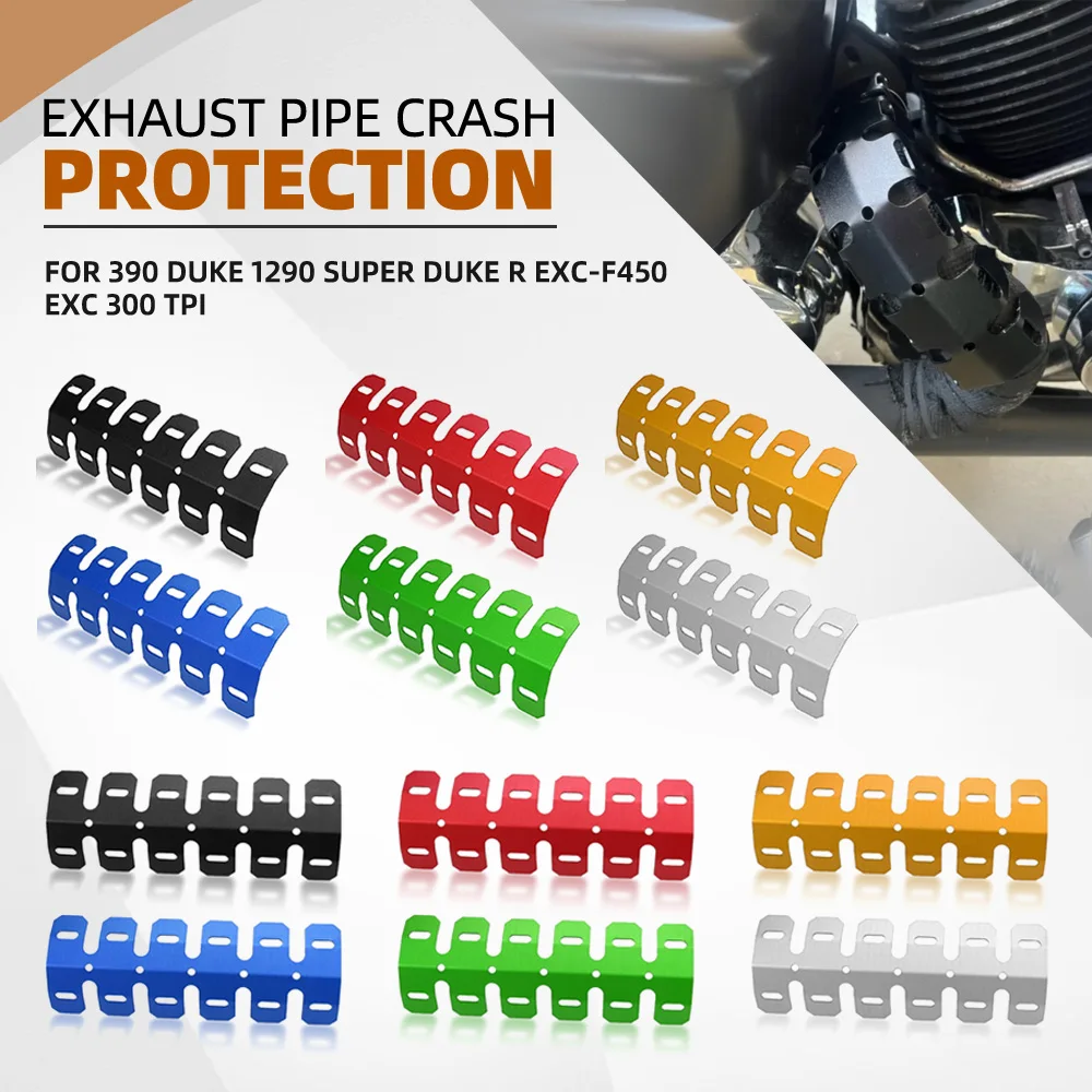 

For 390 Duke 1290 Super Duke R EXC-F450 EXC 300 TPI Motorcycle Exhaust Heat Shield Muffler Protector Exhaust Pipe Crash Cover